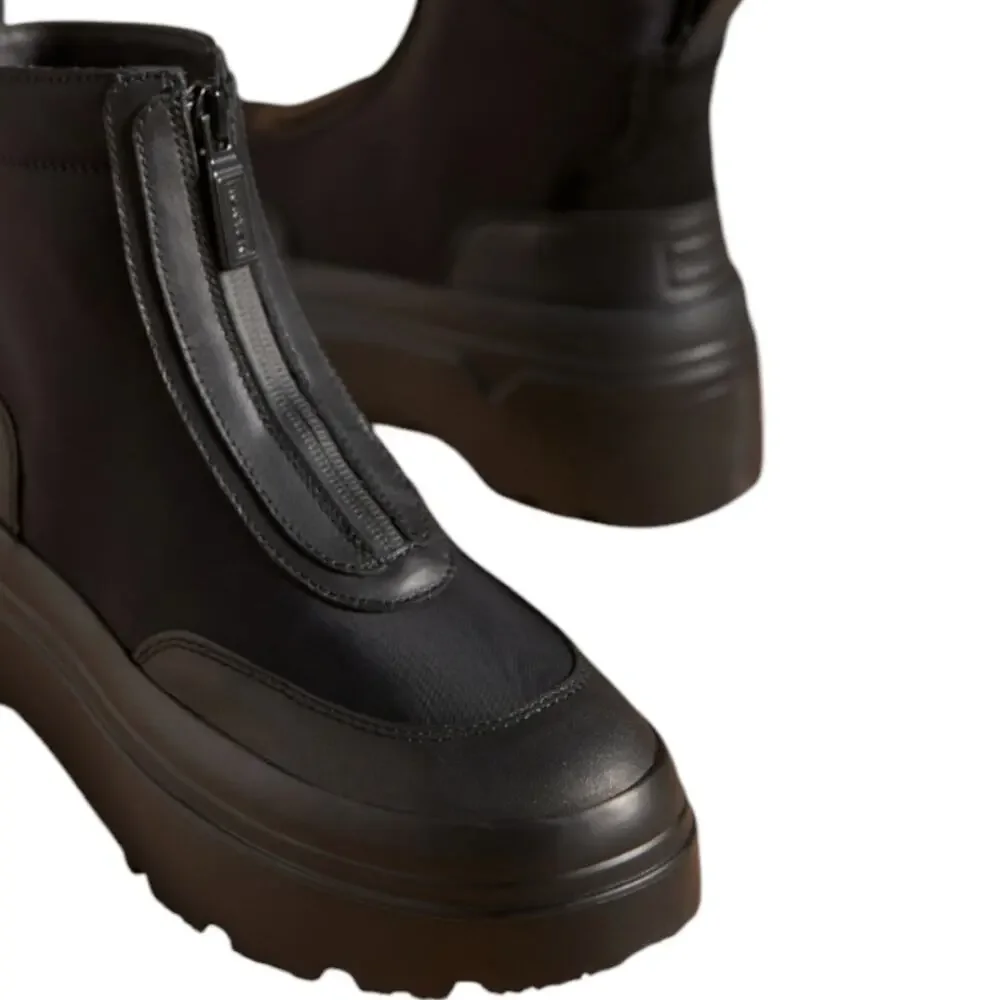 Hunter Explorer Ankle Zip Flatform Boots Womens Rubber Upper Polyester Lining 10